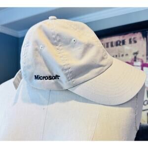 Vintage Microsoft Company Hat /Cap Strapback, Headshots Khaki Color